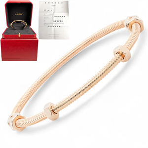 Ecrou de Cartier 750 18k Pink Rose Gold Bangle Bracelet Size 17 BOX + RECEIPT SKU: 501001